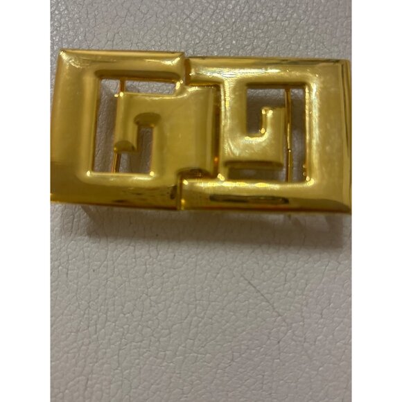 Vintage Dottie Smith Gold-Tone Buckle With Greek Key Design - Picture 9 of 9